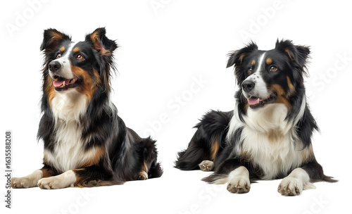 Wallpaper Mural Australian Shepherd Set Isolated on Transparent Background. PNG. Torontodigital.ca