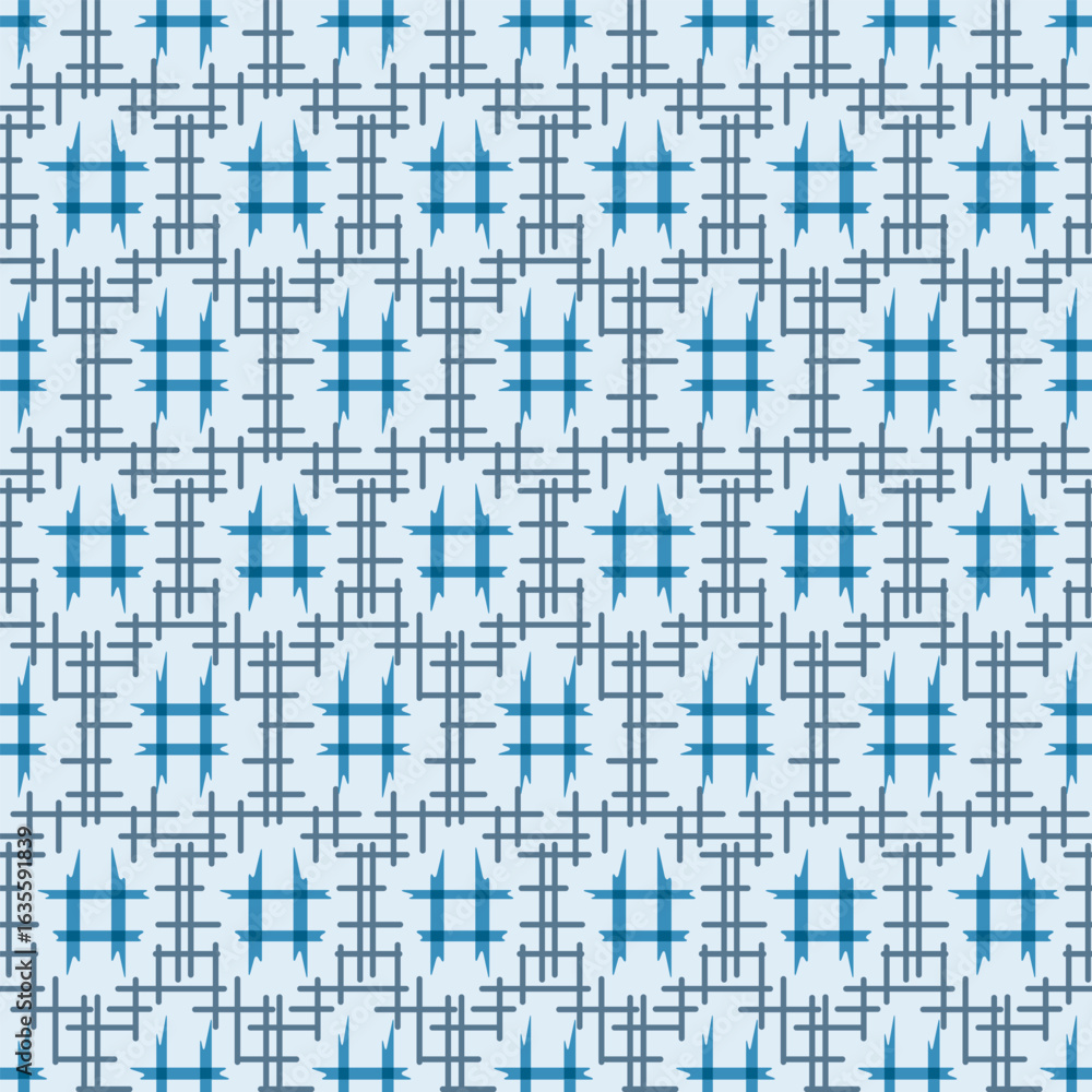 Fototapeta premium Japanese Embroidery Cross Line Vector Seamless Pattern