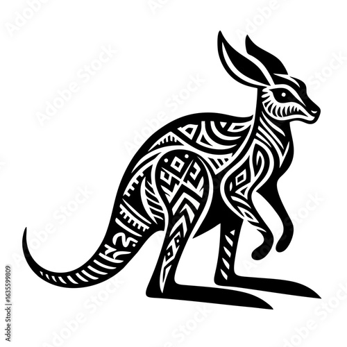 Kangaroo Animal Totem Tribal Tattoo