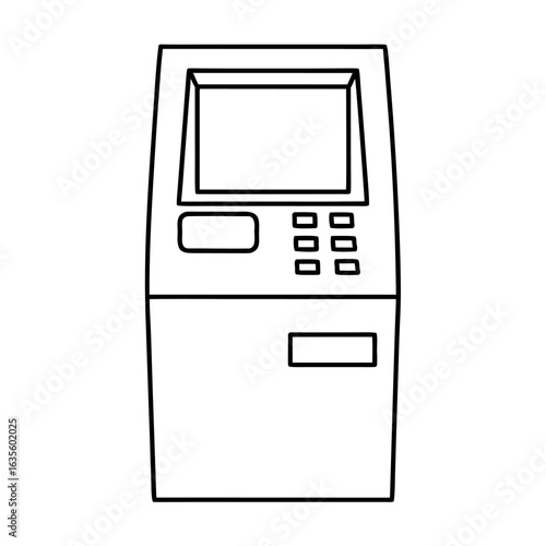 Minimalist outline of an atm cash machine