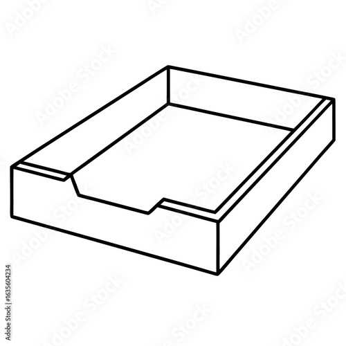 Simple outline of an outgoing mail tray for postal services