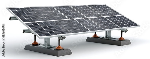 3D Render of a Ground Mounted Solar Panel System