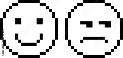 Pixel Smile Emoji Face Icon – Retro Pixelated Emotion Face Set