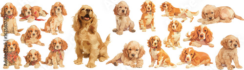 cocker spaniel watercolor clipart