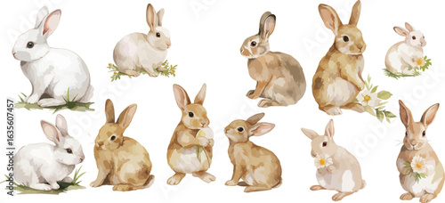 bunny watercolor clipart