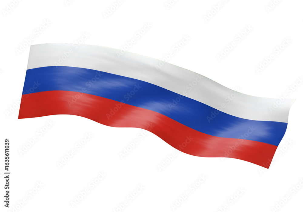 Waving Russian Flag Illustration Isolated on Transparent Background Symbol Waving Russian Flag Illustration Isolated on Transparent Background Symbol