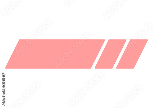 ピンク色の斜めに切れた見出しフレーム