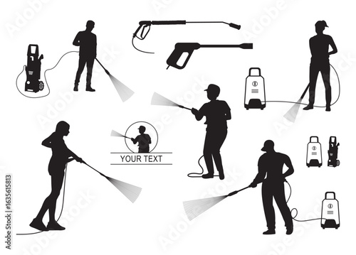 Pressure washer vector, Pressure washer clipart, Pressure washer silhouette	