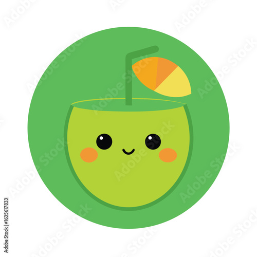 Kawaii Honeydew Juice with Melon Slice