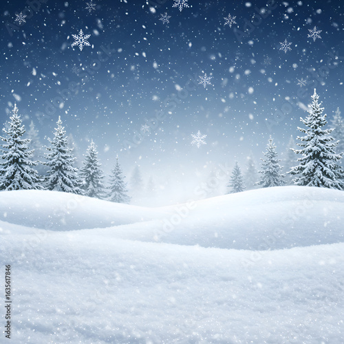 Wallpaper Mural Winter Scene Photo of Snow Covered Forest and Snowy Landscape Background Torontodigital.ca