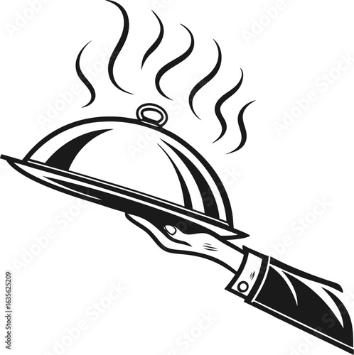 vector illustration of a restaurant cloche