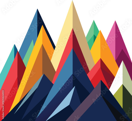 Wallpaper Mural Bright Colorful Zigzag Mountain Illustration Torontodigital.ca