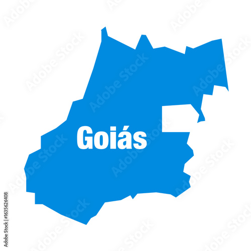 Goias State of Brazil vector map in blue color