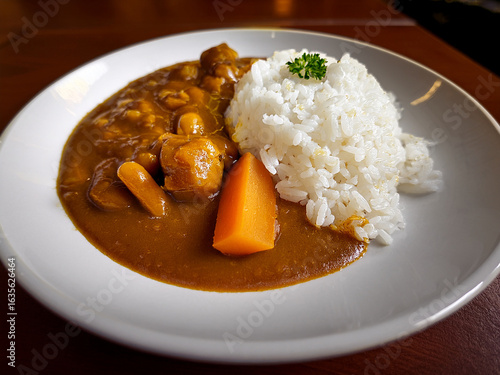 Photorealistic Close-up: Classic Home-Style Japanese Curry Rice

