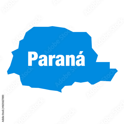 Parana State of Brazil vector map in blue color