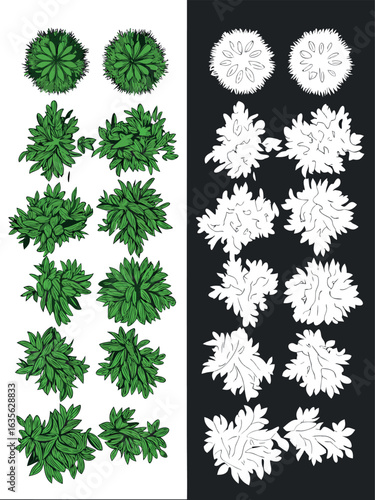 Grid of tree canopy views in various color schemes