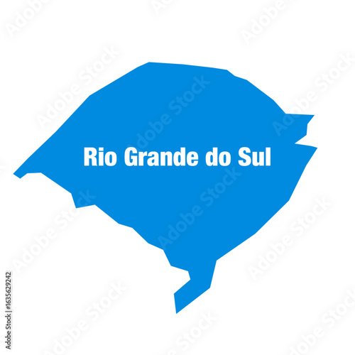Rio Grande Do sul State of Brazil, map vector art in blue color