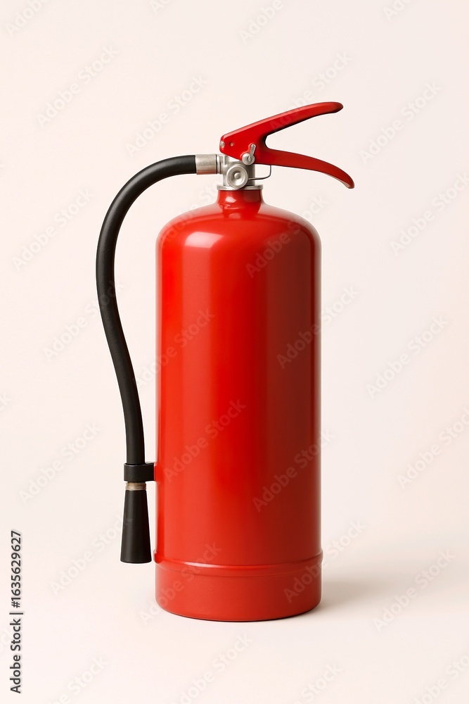 Obraz premium Red fire extinguisher on clean background