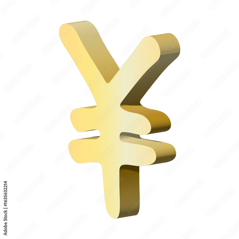 Obraz premium 3d yen currency symbol. Single element for design