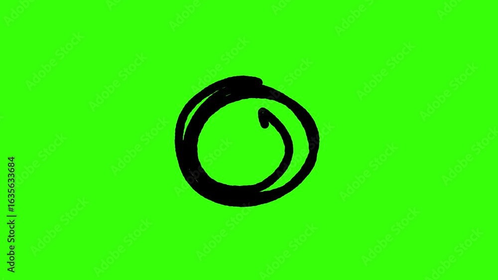loop swirl arrow, circular arrow rotating in loop motion hand drawn ...