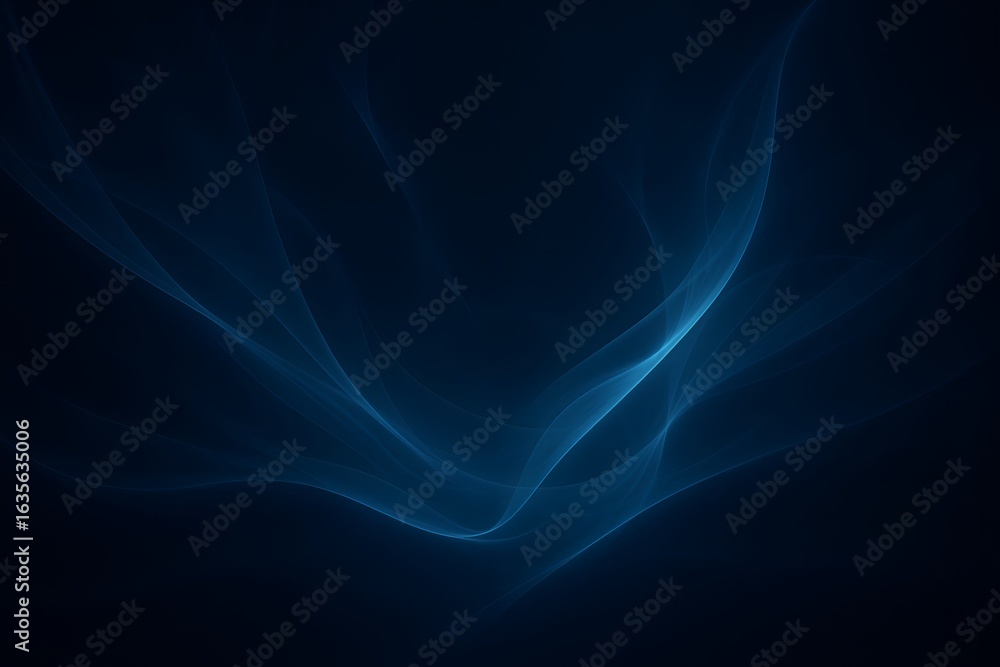 Fototapeta premium Abstract bright blue glowing lines with sparkles on dark background
