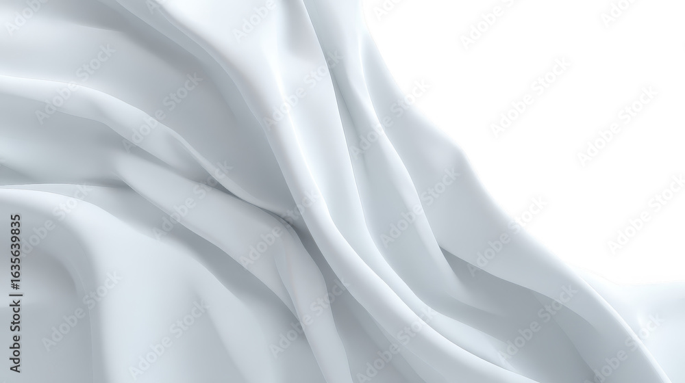 Obraz premium Flowing white fabric, smooth texture, and elegant drape on transparent background