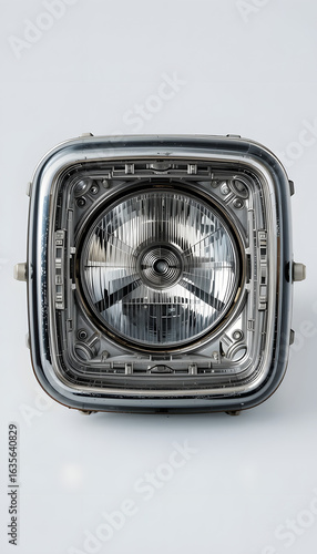 Vintage square car headlight.