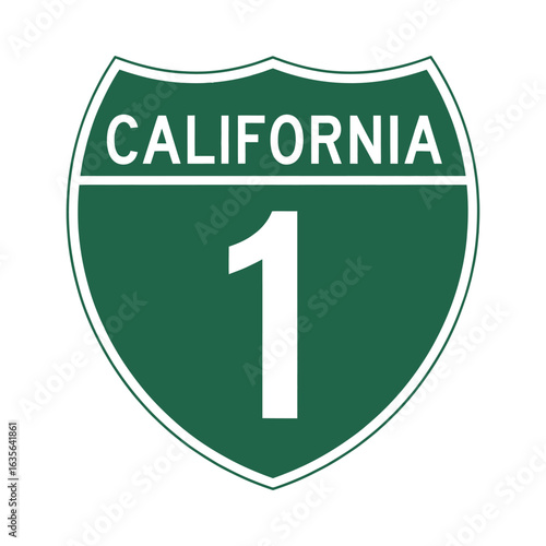 California state route 1 highway sign