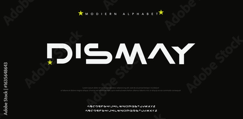 Dismay  abstract minimal modern alphabet fonts for logo. Typography technology electronic digital music future creative font. vector illustration