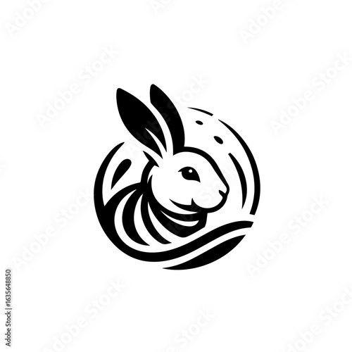 Rabbit illustration isolated on white background, a charming vintage design
