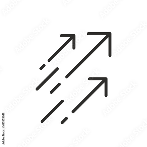 move higher icon, arrows forward, arrow move, direction linear vector illustration eps10