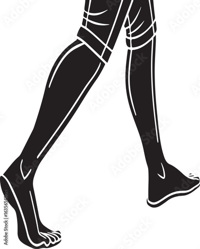 Close-up silhouette of athletic legs in motion running