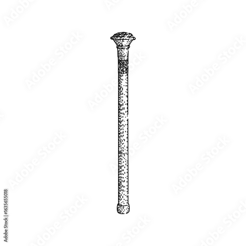 accessory cane stick gentleman sketch hand drawn vector