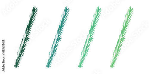 Set of hand drawn spruce branch clipart. Twig of coniferous tree doodle. Christmas and winter design element