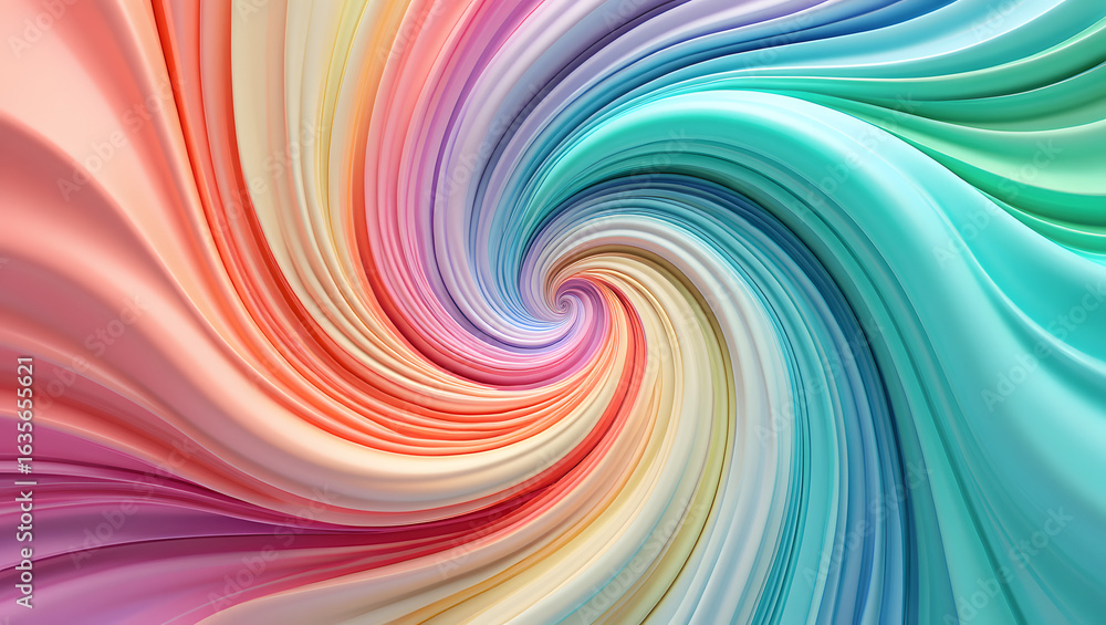 Fototapeta premium A colorful vortex of light, energy, and motion swirls into a swirling spiral pattern, creating an artistic and colorful backdrop