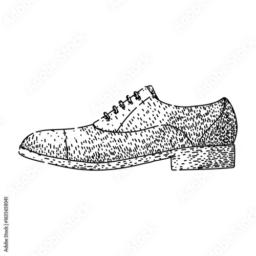 quality shoe leather sketch hand drawn vector