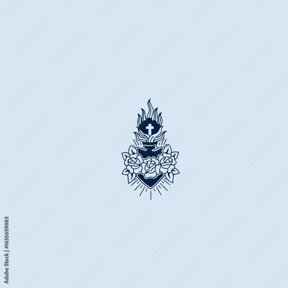Obraz premium THESE HIGH QUALITY SACRED HEART JESUS VECTOR FOR USING VARIOUS TYPES OF DESIGN WORKS LIKE T-SHIRT, LOGO, TATTOO AND HOME WALL DESIGN