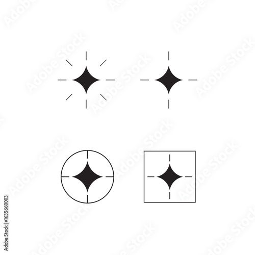 Generative AI logo icon with star and square icon. Artificial intelligence and Machine learning sign icon. Tools for generate from the text. Icon element for app and web.