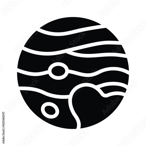 A customizable glyph icon of dwarf pluto planet