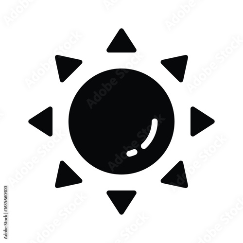 Visually appealing glyph icon of shining sun