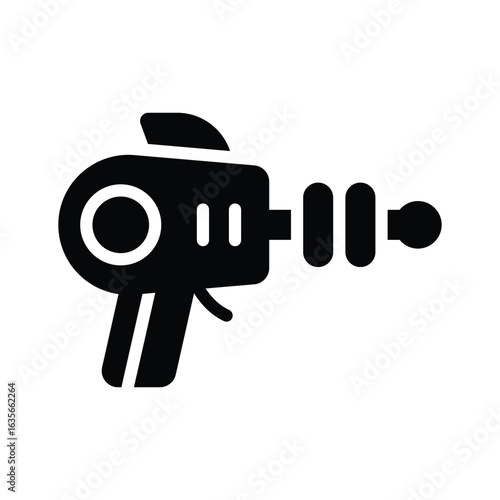Easy to edit glyph icon of futuristic laser gun