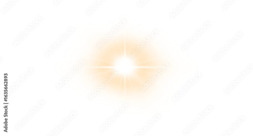 Obraz premium Bright Radiating Light Burst Effect on transparent background