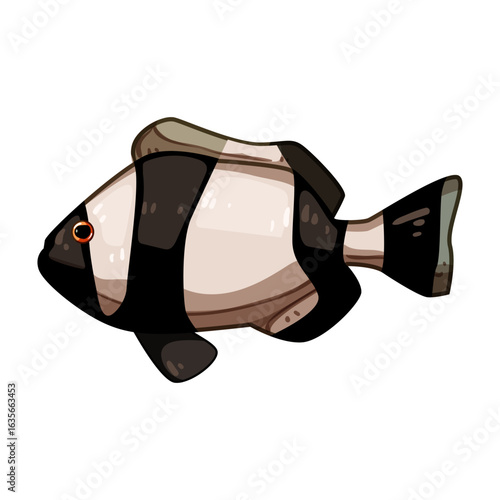 vibrant clown fish cartoon vector illustration
