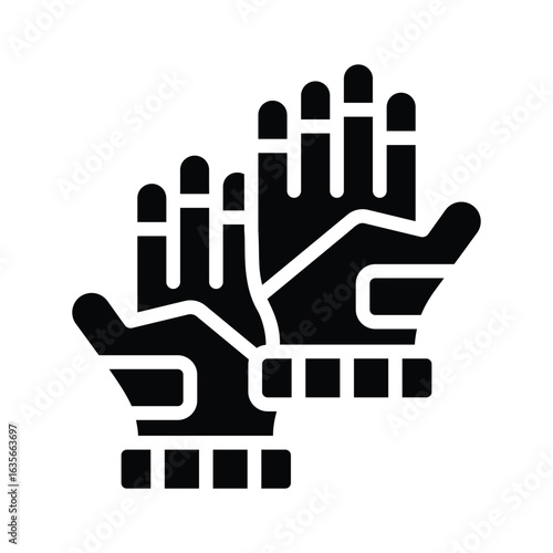 Well crafted glyph icon of astronaut space gloves
