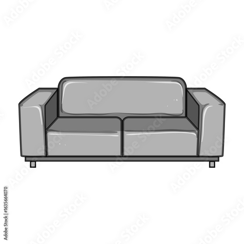upholstery couch leather cartoon vector illustration