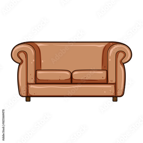durable couch leather cartoon vector illustration