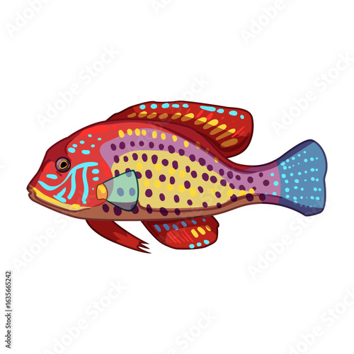 platy decorative fish cartoon vector illustration