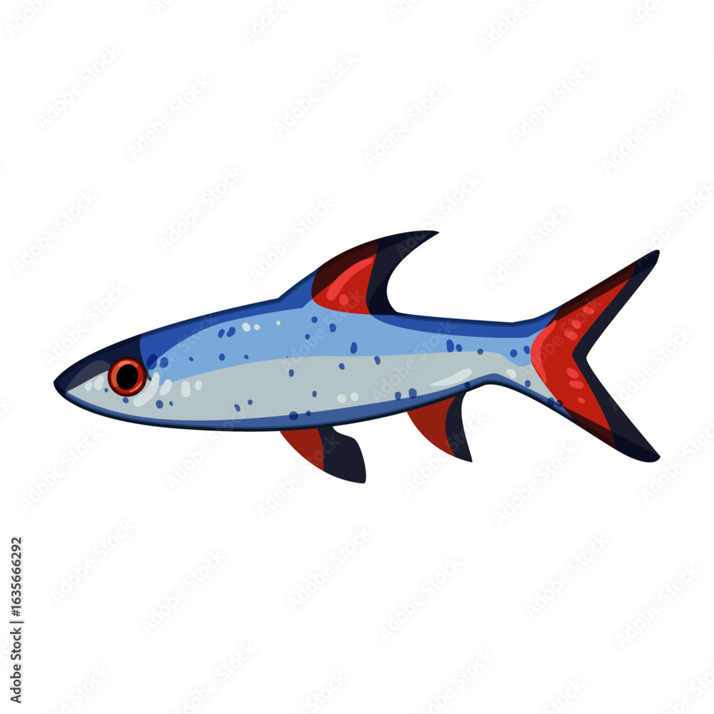 Fototapeta premium cichlid exotic fish cartoon vector illustration