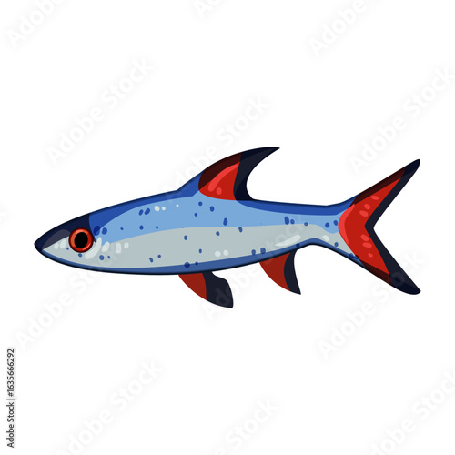cichlid exotic fish cartoon vector illustration
