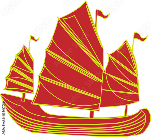 sailing boat on a white background